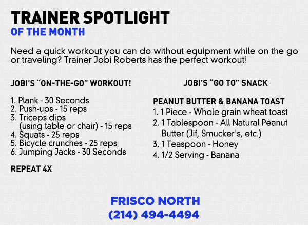 Trainer Spotlight of the Month
							 See image for full details