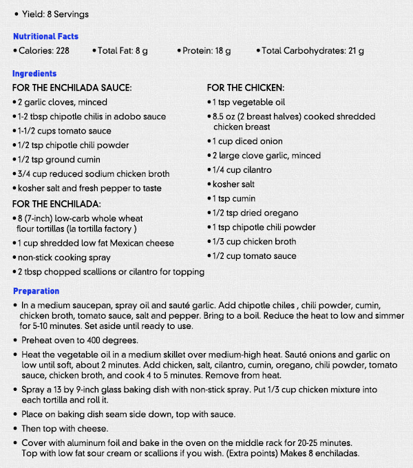 Recipe of the Month
							See image for recipe
