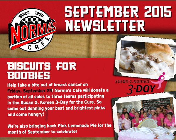 Norma's Cafe Newsletter