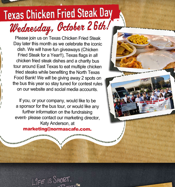 Texas Chicken Fried Steak Day