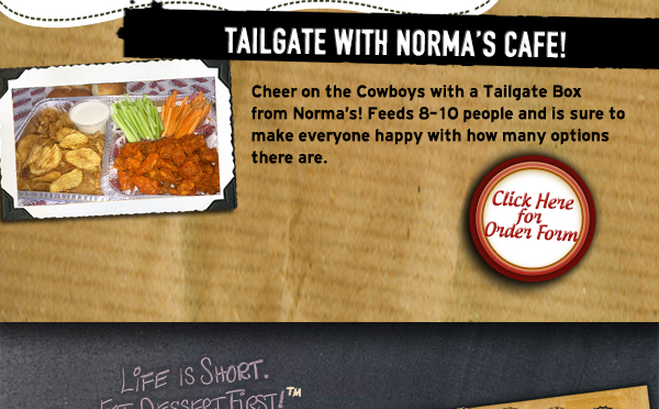 Tailgate with Norma's!
							 See image for details