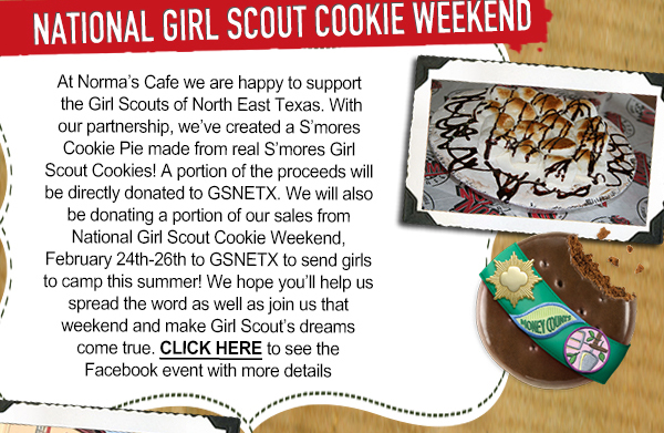 National Girl Scout Cookie Weekend
							 See image for details