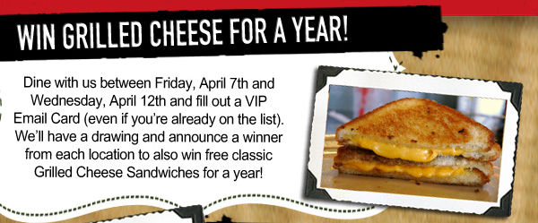 Win Grilled Cheese for a year
							 See image for details