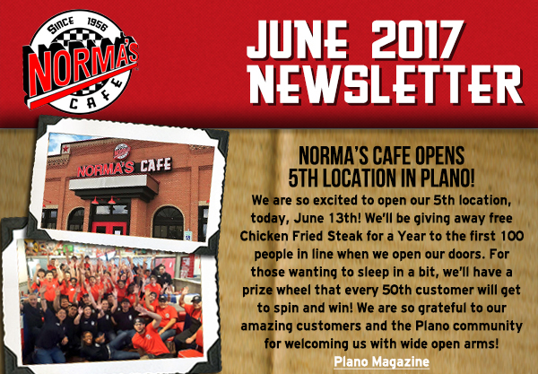 Norma's Cafe Newsletter
