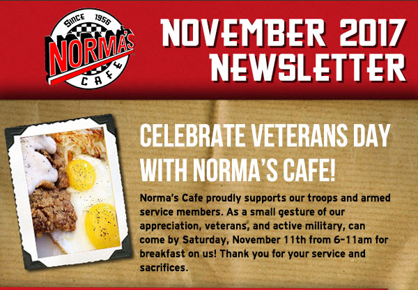 Norma's Cafe Newsletter