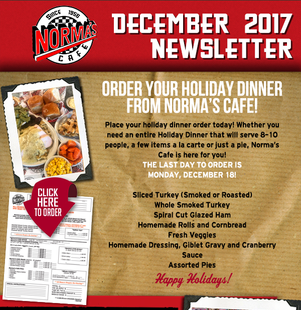 Norma's Cafe Newsletter