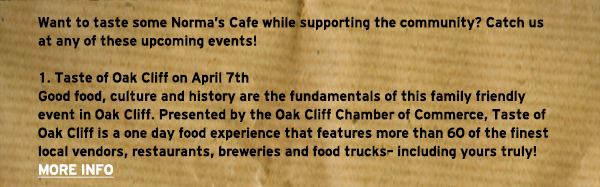 Norma's Cafe Newsletter