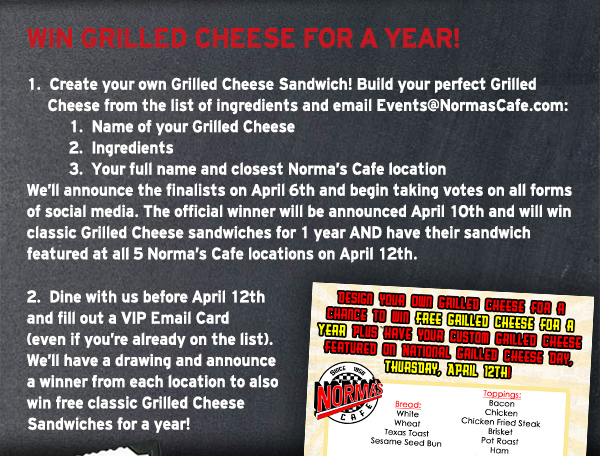 Norma's Cafe Newsletter