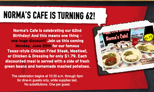 Norma's Cafe Newsletter