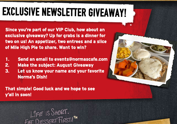 Norma's Cafe Newsletter