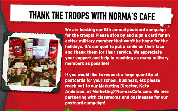 Norma's Cafe Newsletter