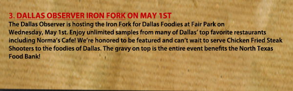 Norma's Cafe Newsletter