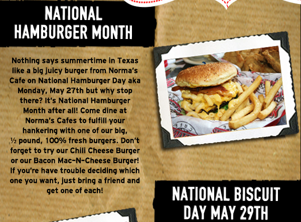 Norma's Cafe Newsletter