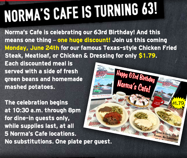 Norma's Cafe Newsletter