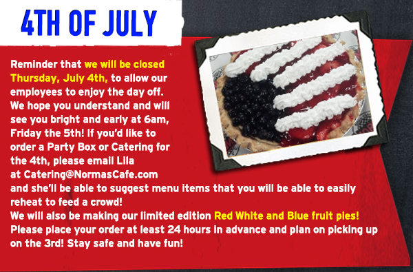 Norma's Cafe Newsletter