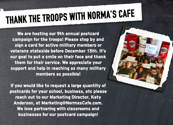 Norma's Cafe Newsletter