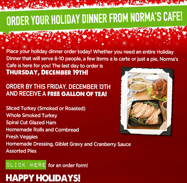 Norma's Cafe Newsletter