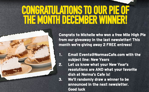Norma's Cafe Newsletter