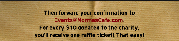 Norma's Cafe Newsletter