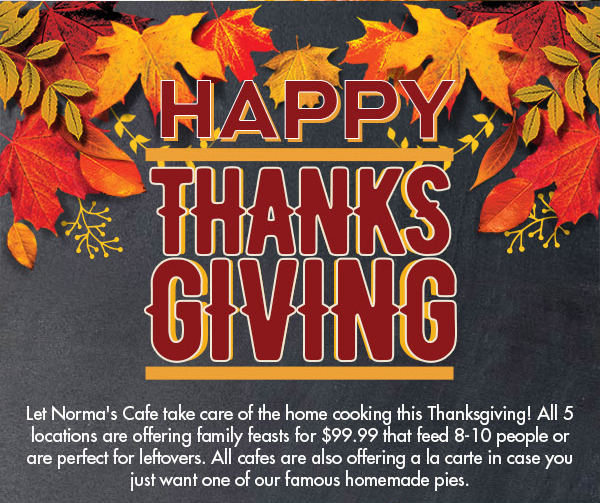 Norma's Cafe Newsletter
