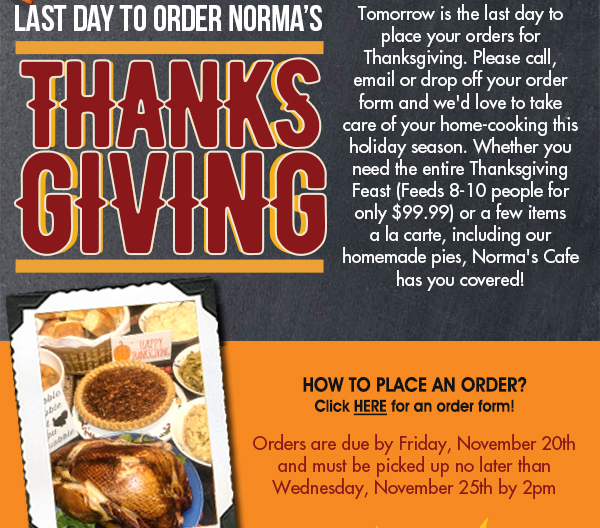 Norma's Cafe Newsletter