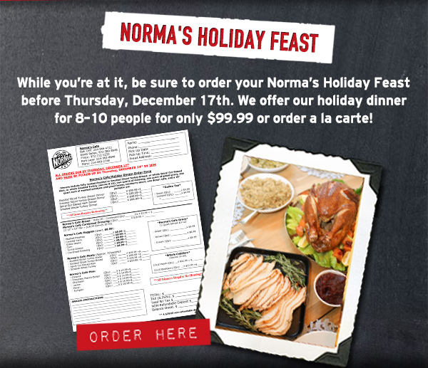 Norma's Cafe Newsletter