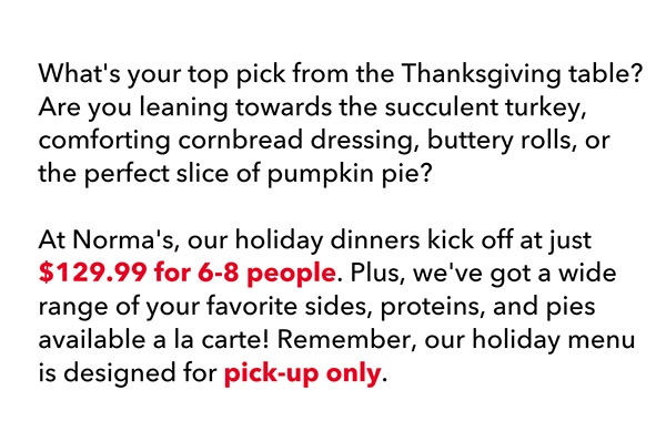 Norma's Cafe Newsletter
