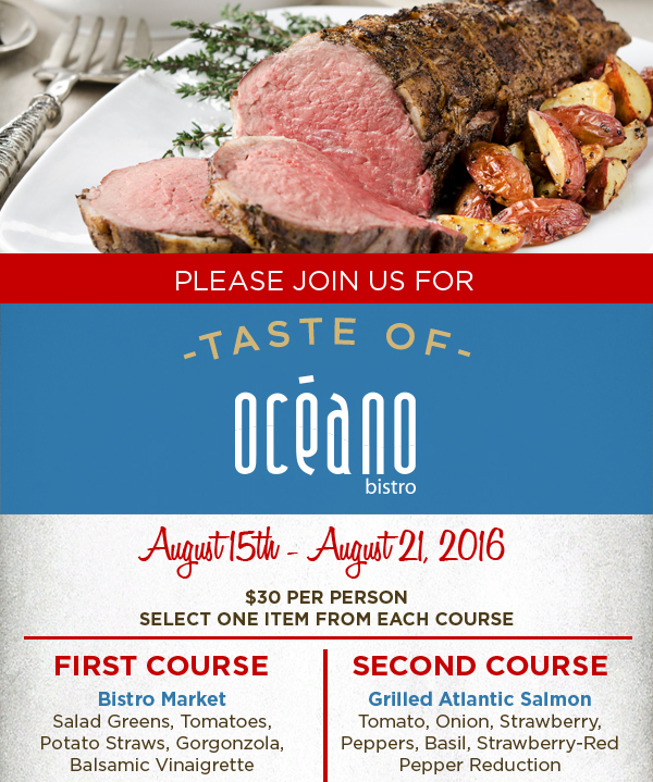 Please join us for
							 Taste of Oceano
							 See image for full details