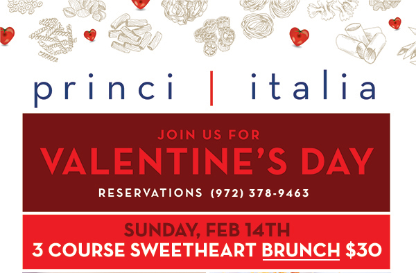 Join us for Valentine's Day
							 View Dinner Menu
							 See image for full details