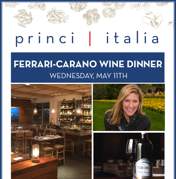 Ferrari-Carano Wine Dinner
							 Wednesday, May 11th
							 See image for full details