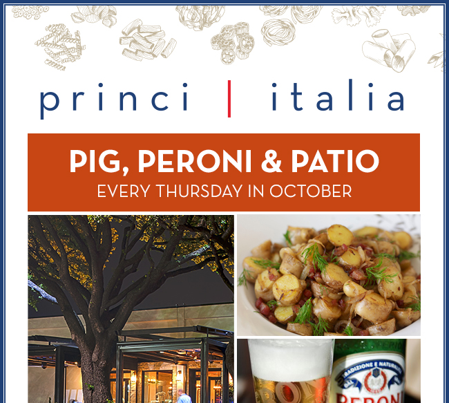 Pig, Peroni & Patio
							 See image for full details
