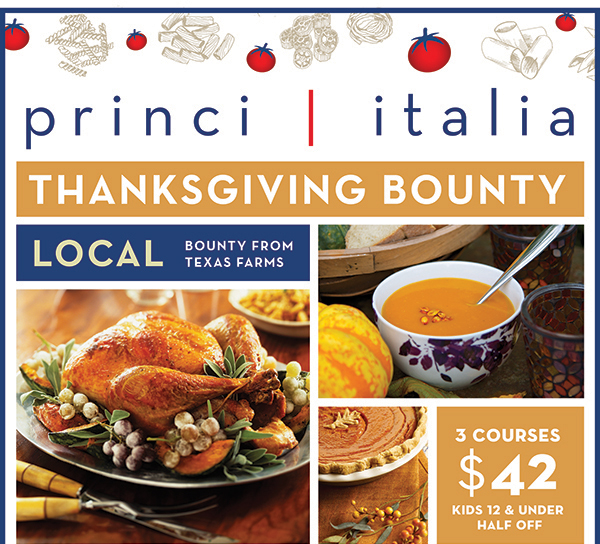 Thanksgiving Bounty
							 3 courses - $42
							 See image for full details