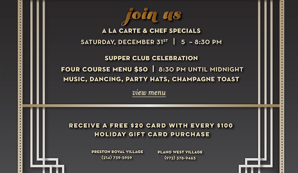 Join us
							 View Menu
							 See image for full details