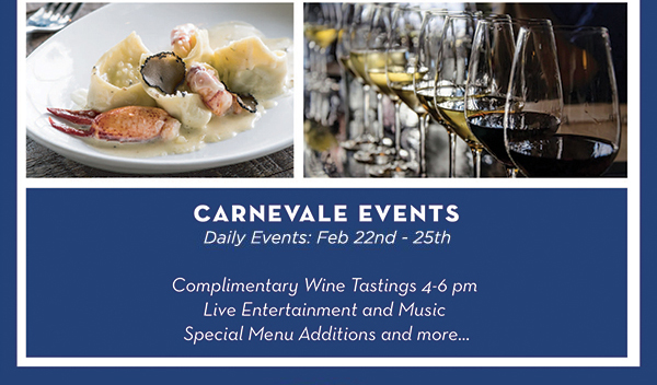 Daily Events
							 Carnivale events
							 See image for full details