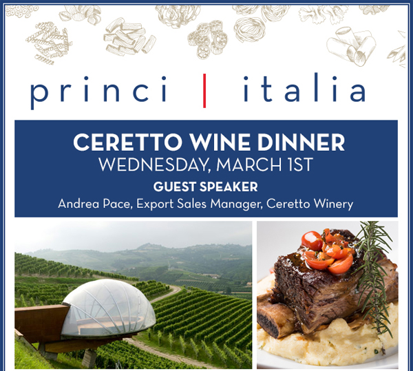 Ceretto Wine Dinner
							 See image for full details