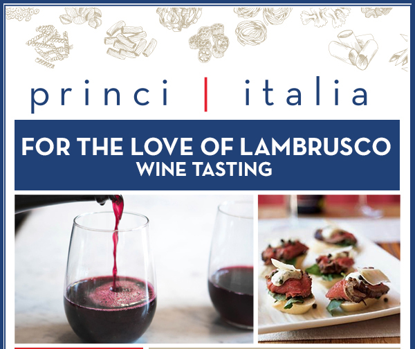 For the Love of Lambrusco
							 Wine Tasting
							 See image for full details