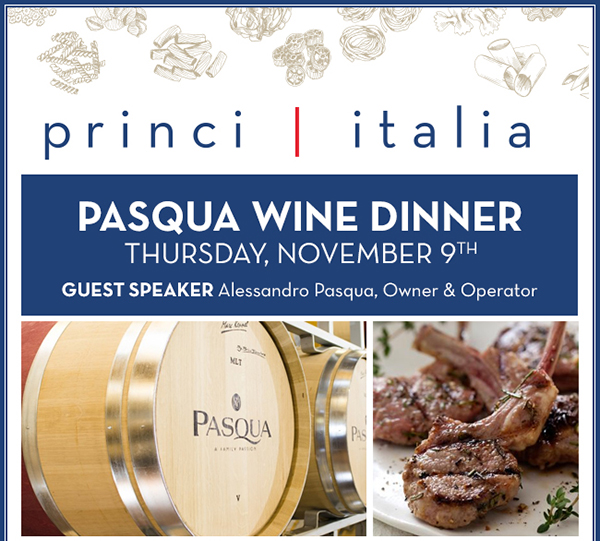 Pasqua Wine Dinner
							 See image for full details