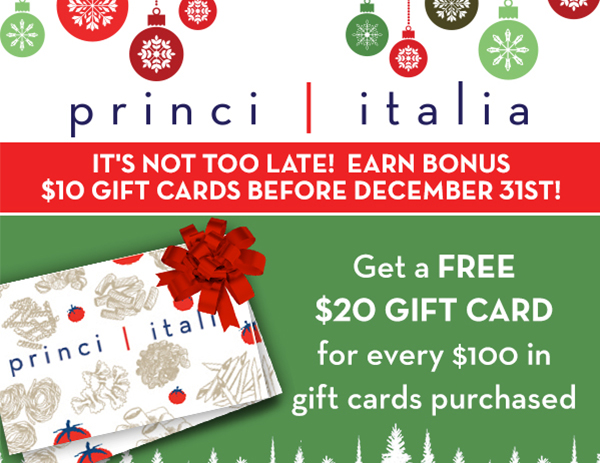 Don't forget the Gift Cards!
							 See image for full details