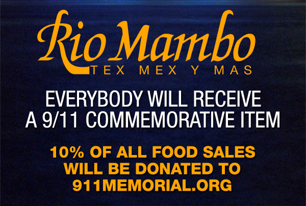 Everybody will receive a 9/11 commemorative item
							10% of all profit from food sales will be donated to 911memorial.org