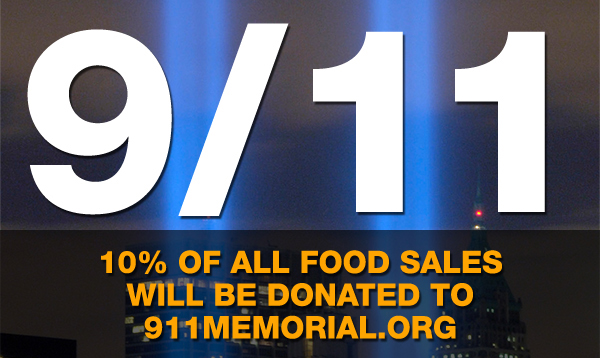10% of all profit from food sales will be donated to 911memorial.org
							4pm - Close
							Beef & Chicken Flautas $9.14