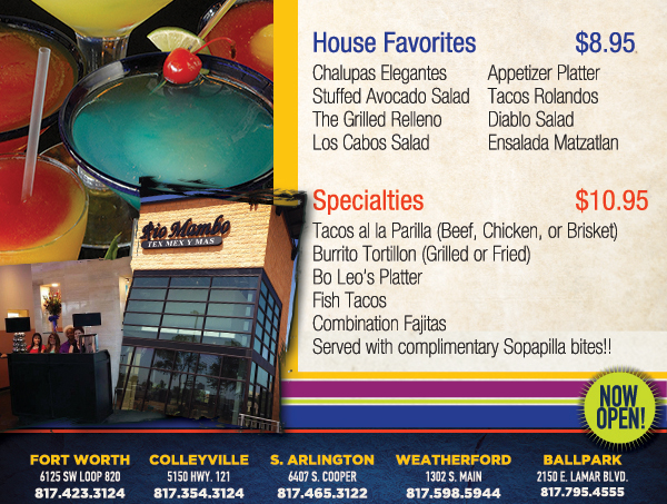 See image for full menu