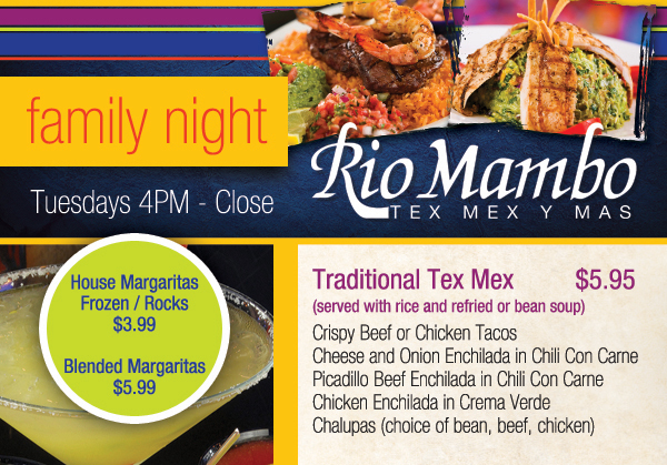 Join us for Family NightTuesdays 4pm - close
