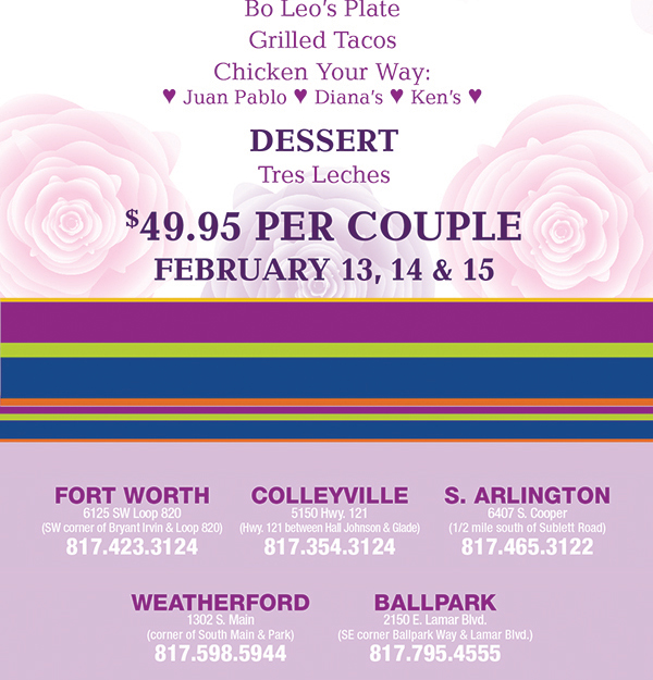 See image for full details and disclaimer
							 $49.95 per couple
							 February 13, 14 & 15