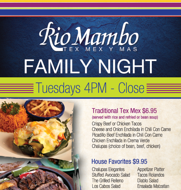 Join us for Family NightTuesdays 4pm - close