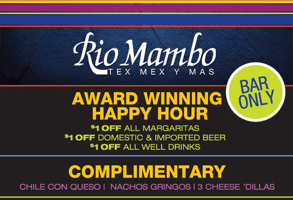 Award Winning Happy Hour - Bar Only
							 See image for details