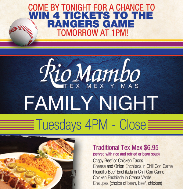 Join us for Family NightTuesdays 4pm - close