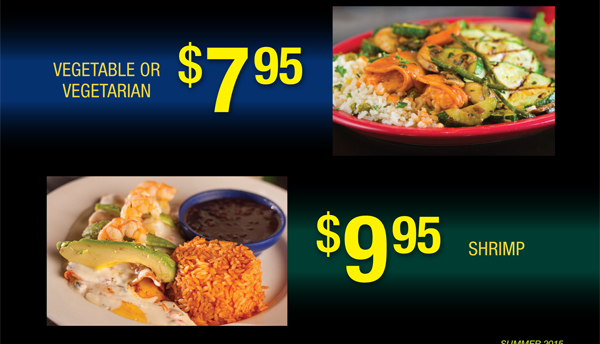 $6.95 - Beef, Chicken or Cheese
							 $7.95 - Vegetable or vegetarian
							 $9.95 - Shrimp
							 See image for details