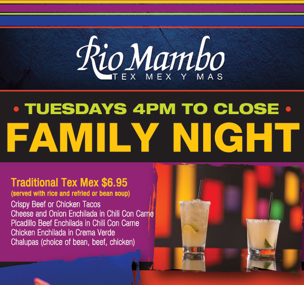 Join us for Family Night Tuesdays 4pm - close