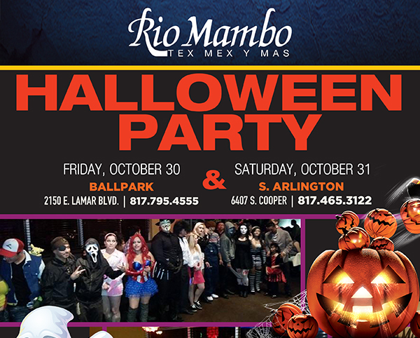 Halloween Party
							 Friday, Oct 30 & Saturday, Oct 31
							 Contest for Best Dressed
							 Prizes for 1st, 2nd and 3rd place
							 See image for details