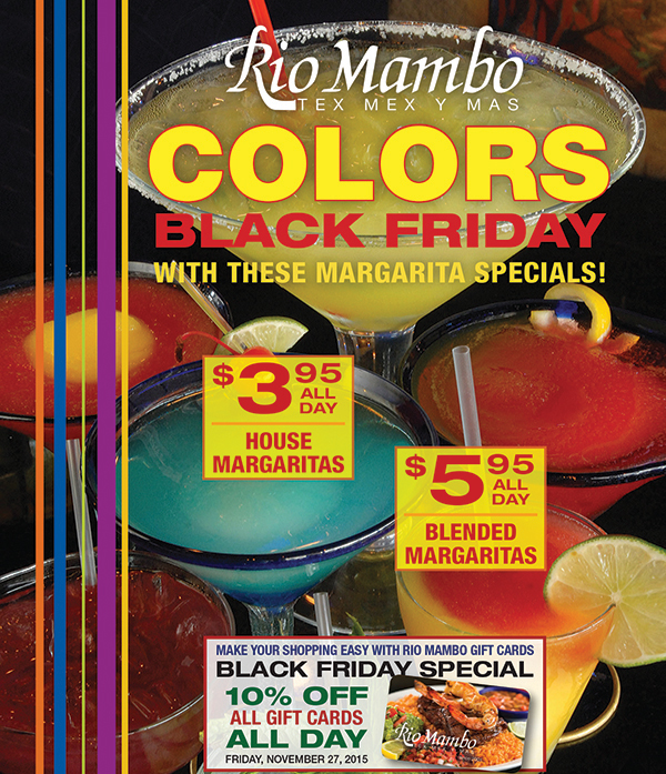 Black Friday Margarita Specials
							 See image for details